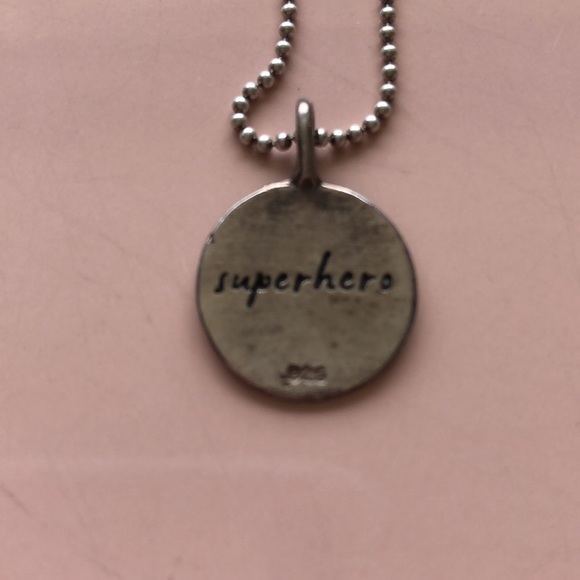 Andrea Scher “Superhero” Pendant and 18” Ball Chain in Sterling - Picture 2 of 6